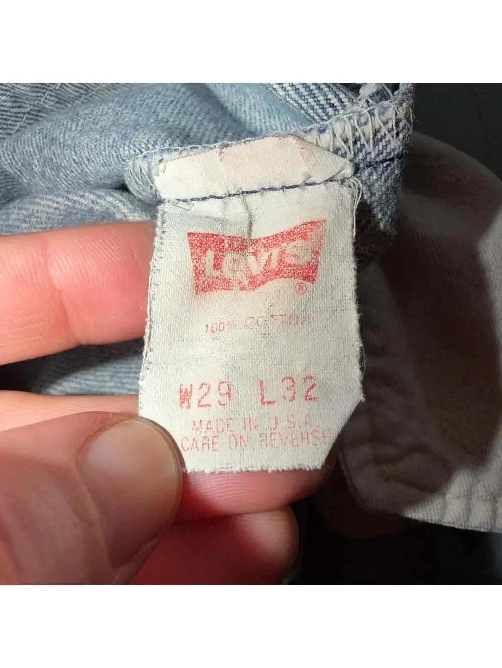 Levis 501 Vintage 90s USA XX Straight Leg Jeans Blue Light Wash 29x32 Act 28x28